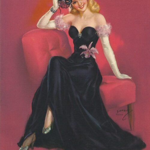 Queen of the Masquerade Pin Up Print by Jules Erbit