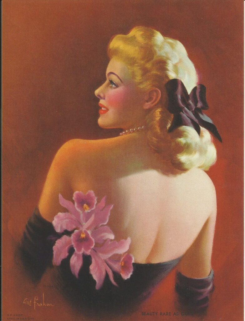 Beauty Rare as Gold Pin Up Print by Art Frahm