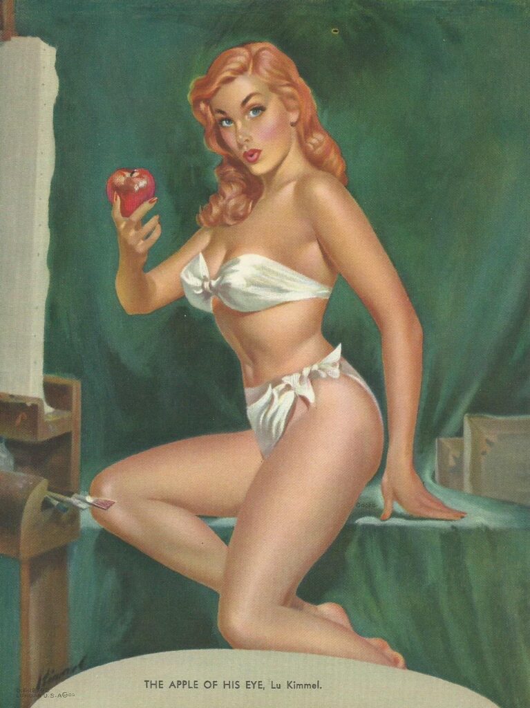 The Apple of His Eye Pin Up Print by Lu Kimmel