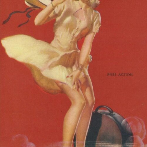 Knee Action Pin Up Print by Al Leslie