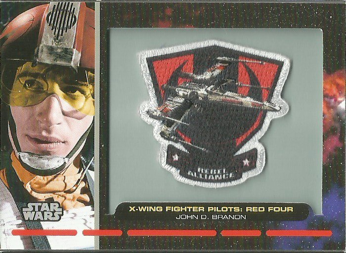 Star Wars Galactic Files PR-4 X-Wing Pilot Red Four John Branon Patch Card