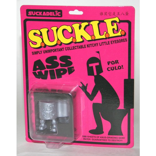 Suckadelic SUCKLE Salacious Silver Ass Wipe Carded