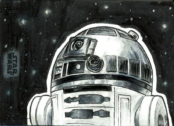 Topps Star Wars Empire Strikes Back R2D2 Cyrus Sherkat Sketch Card