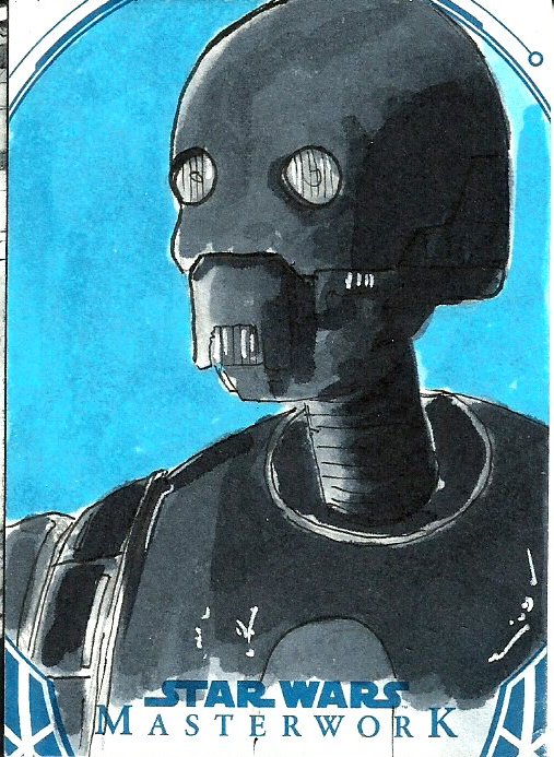 Topps Star Wars Masterwork K2SO Aaron Laurich Sketch Card