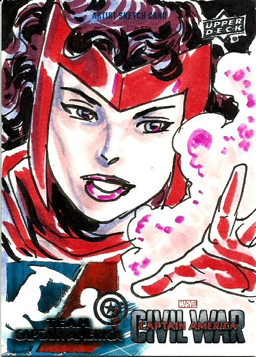 Upper Deck Captain America Gilbert Monsanto Scarlet Witch Sketch Card