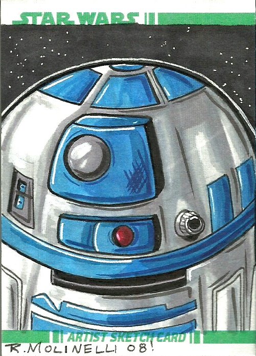 Topps Star Wars Clone Wars Rich Molinelli R2D2 Full Color Sketch Card