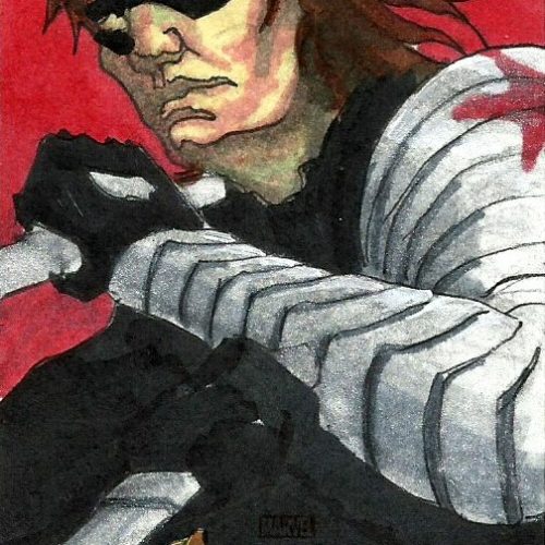 Upper Deck Avengers Bucky Winter Soldier Brian Woodward Sketch Card