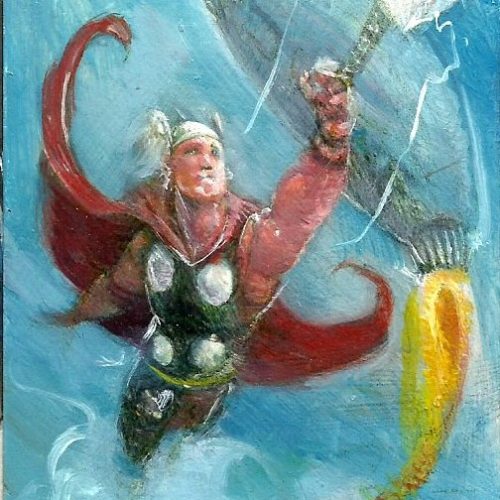 Upper Deck Thor Dark World Charles Hall Painted Sketch Card
