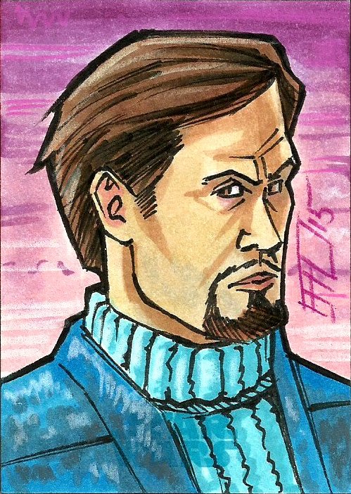 Topps Star Wars Force Awakens Brad Hudson Bail Organa Full Color Sketch Card