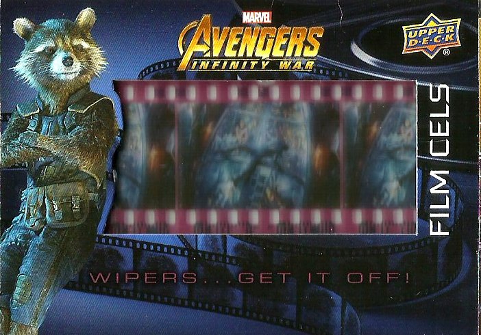 Avengers Infinity War Film Cels FC35 Guardians Galaxy Rocket Raccoon Card