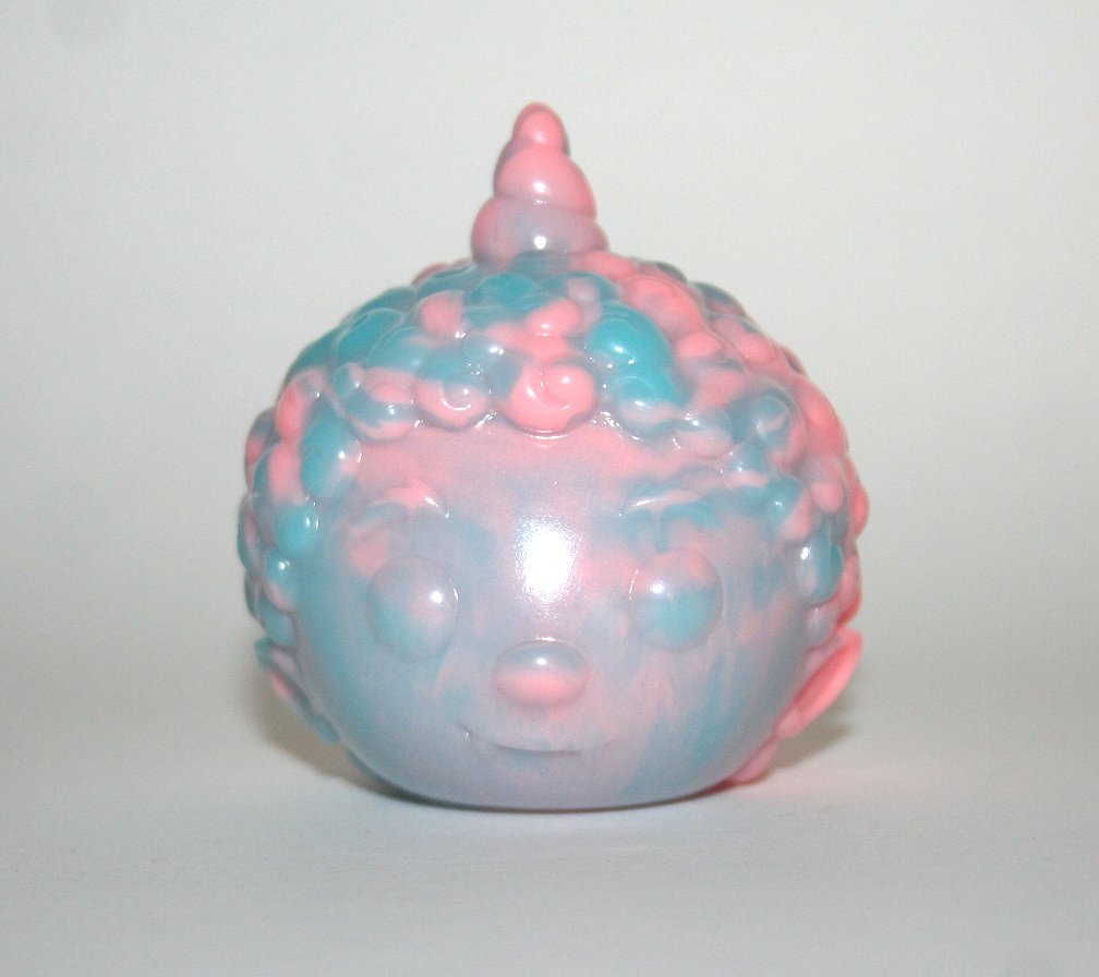 Cometdebris Unpainted Blue and Pink Glow Oni Kid Head