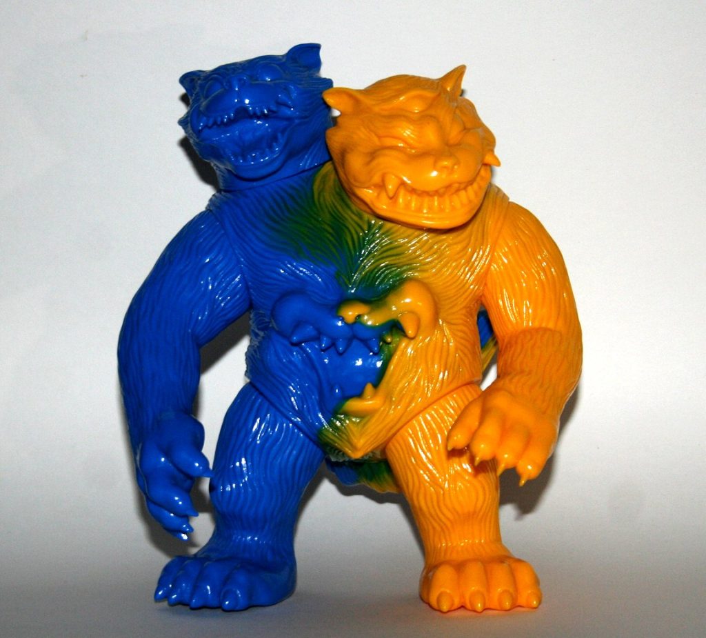 Shirahama Unpainted Blue and Yellow Marbled Nekomata