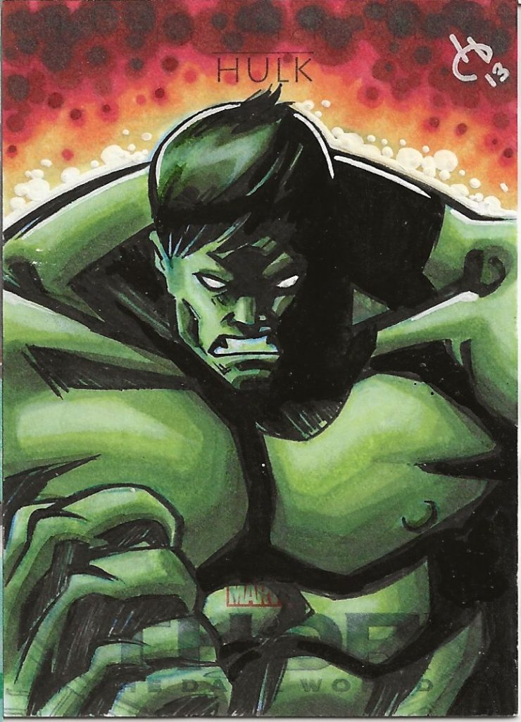 Thor Dark World Hulk Full Color Sketch Card
