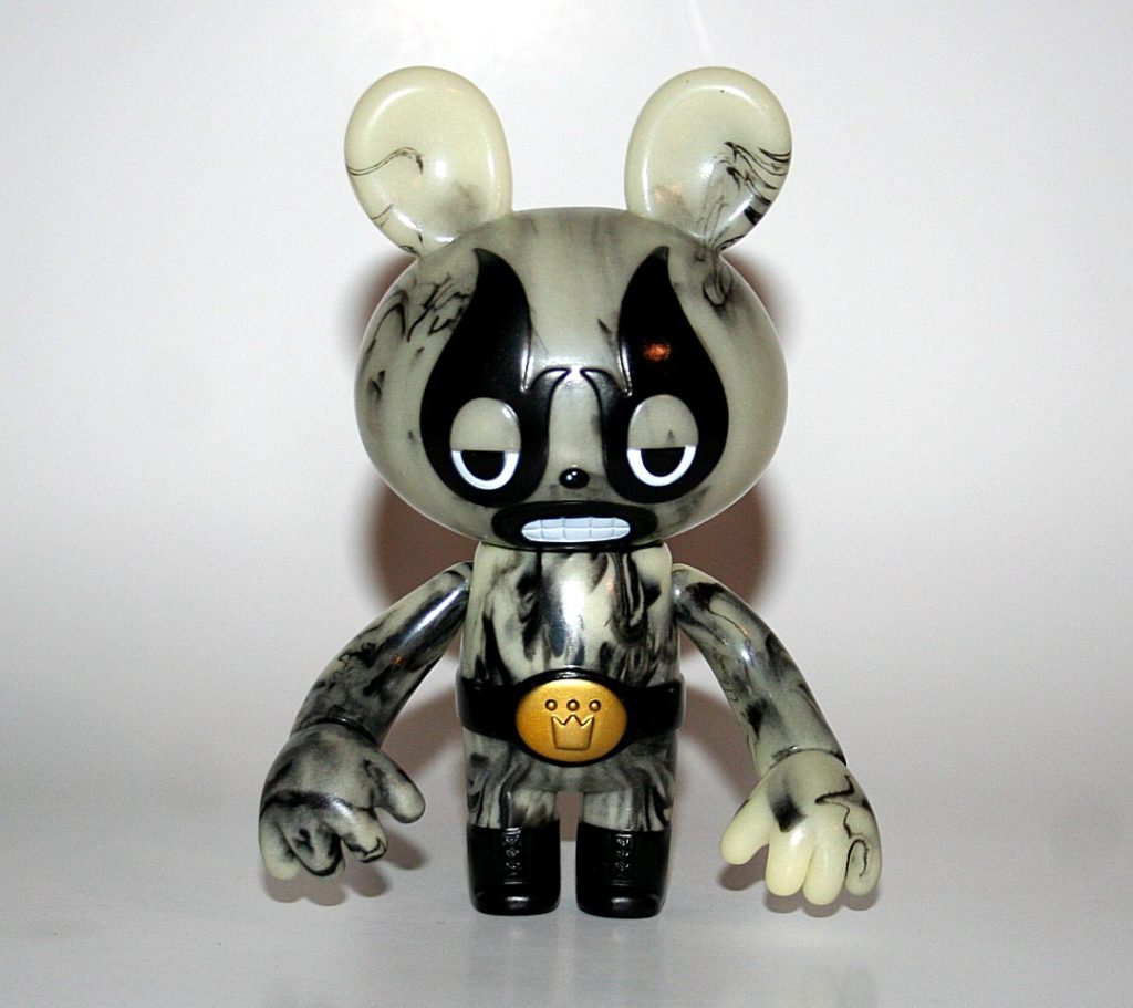 Itokin Park Black and Glow in Dark Marbled Lucha Bear