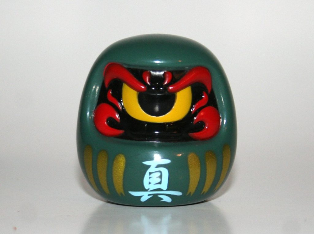 REALHEAD フォーチュンだるま RealxHead Dark Green Fortune Daruma Sofubi Figure | Vicious Fun
