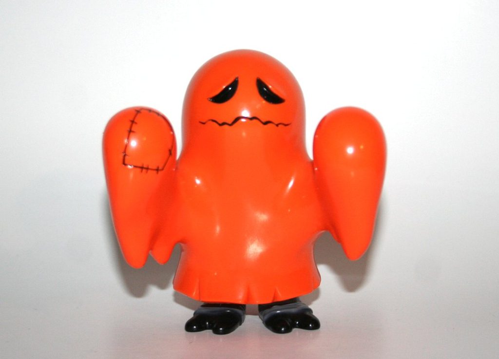 Secret Base Orange on Black Closed Mouth Obake Ghost