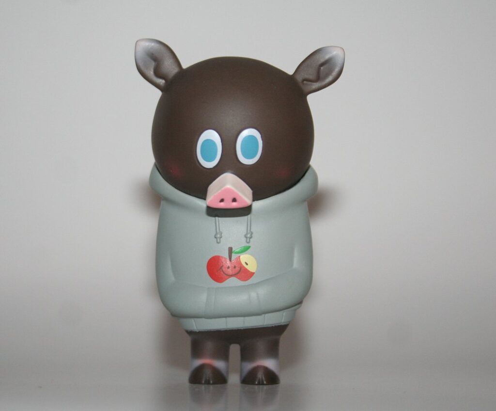 How2Work x Kohei Ogawa Green Cow Garden Brown Pig In Hoodie Sofubi