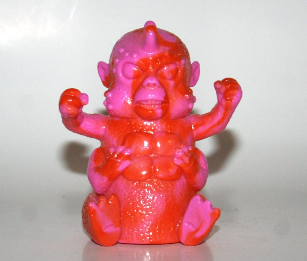 Splurrt Pink and Orange Marbled Baby Krono - Loose