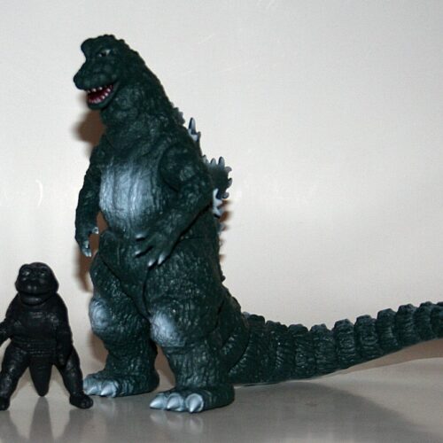 Y-MSF Painted Green 1967 Godzilla with Minilla