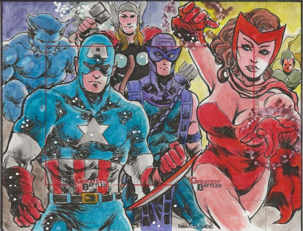 AVENGERS マイティーソー　スケッチカード Marvel Avengers Greatest Battles J David Lee Sketch Card — Vicious Fun