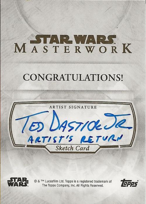 Star Wars Masterworks Ted Dastick Jr Darth Vader Sketch Card