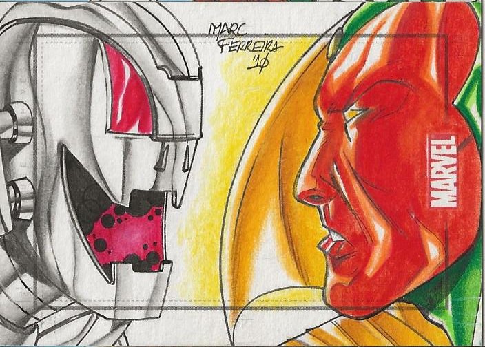 Marvel Vision vs Ultron Marcelo Ferreira Sketch Card Marvel Vision vs Ultron Marcelo Ferreira Sketch Card