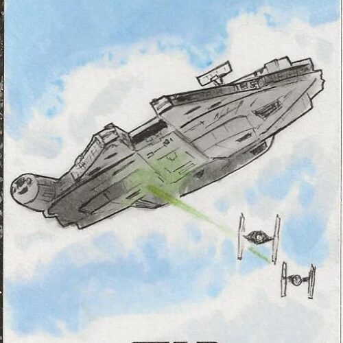 Star Wars Ben Abusaada Millennium Falcon Sketch Card