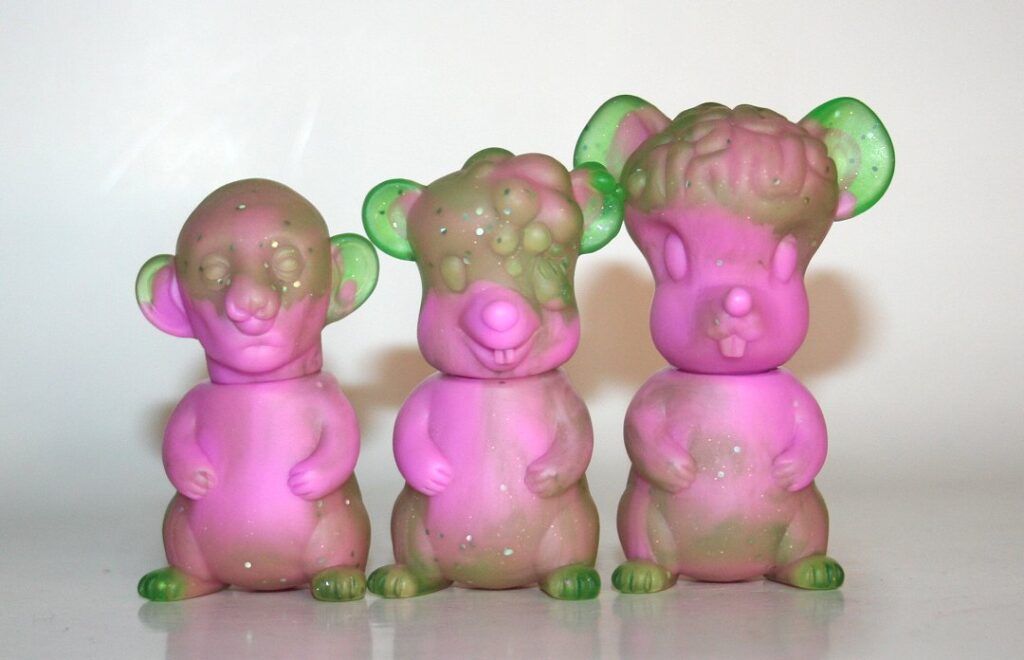 Splurrt Green Lame and Pink Lab Mice Set