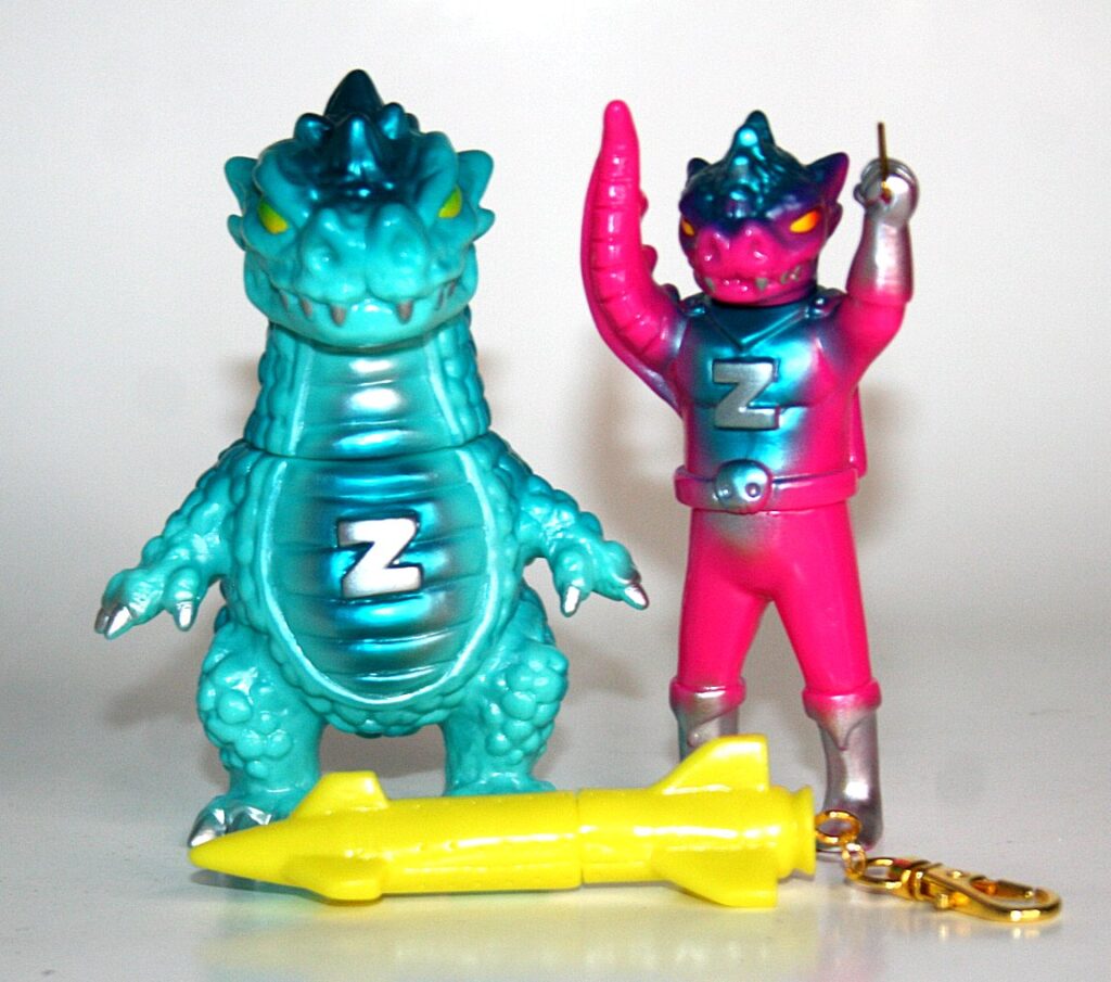 Chokehazrd Blue and Pink Mini Z and Kaijin Pendant