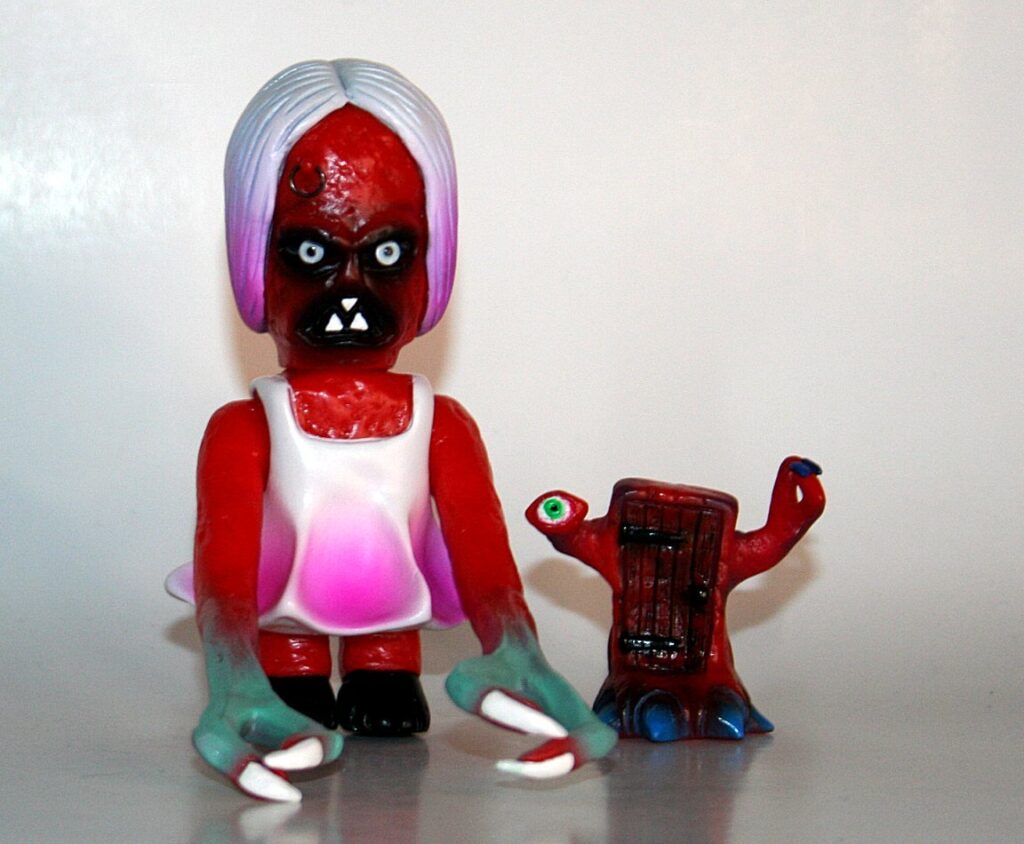 Secret Demon Service Painted Red Dani and Door