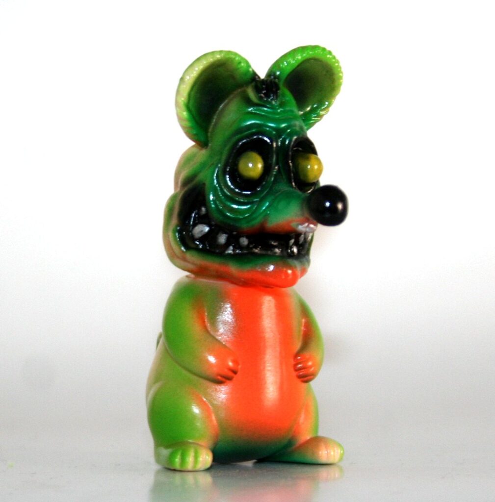 Splurrt Green and Orange on Flesh Lab Rat Fink