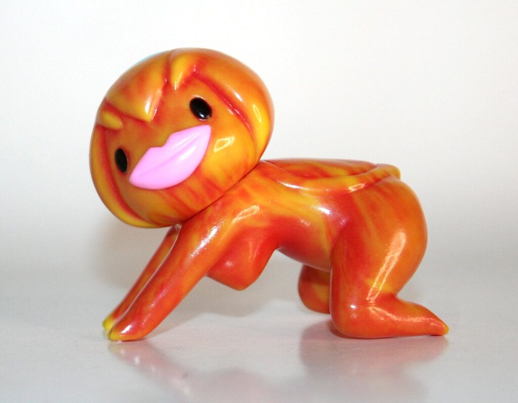 Sunguts Red and Orange Marbled Crouching Suiko