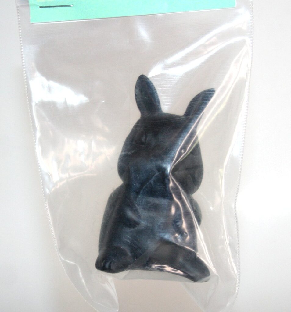 Shikaruna Unpainted Black Sitting Bunny