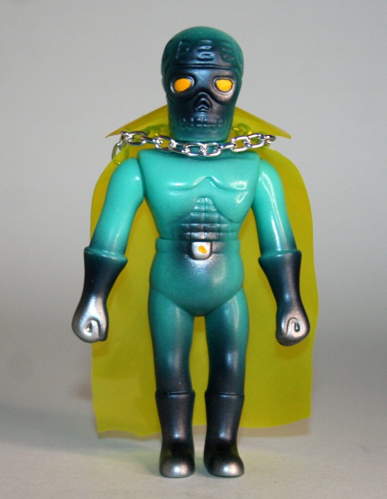 RessinBlood Teal and Yellow Caped Speed Skull