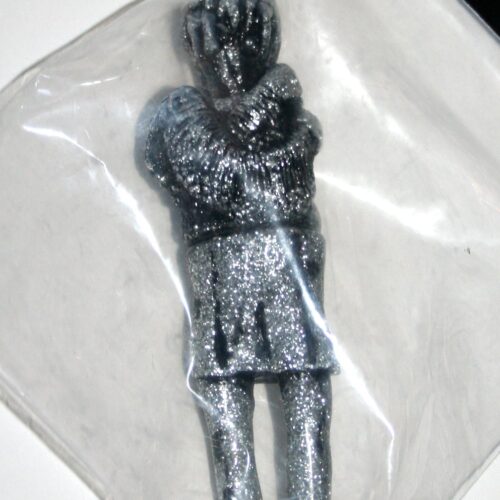 Velocitron Bellring Girls Heart Black on Silver Lame Arms Crossed