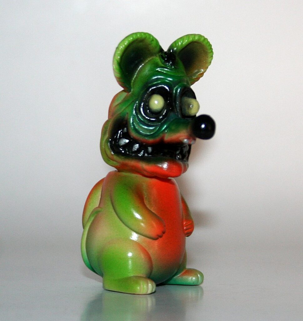 Splurrt Green and Orange on Flesh Lab Rat Fink V2