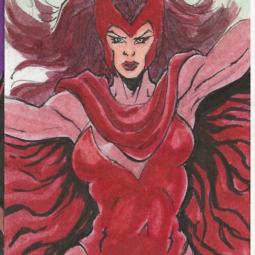 Marvel Masterpieces Ruben Rosas Scarlet Witch Sketch Card