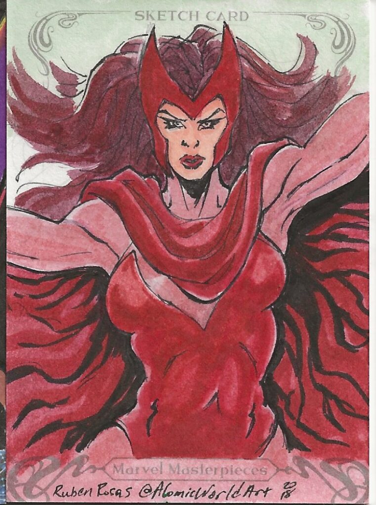 Marvel Masterpieces Ruben Rosas Scarlet Witch Sketch Card