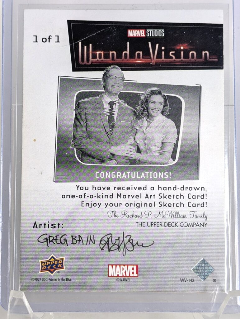 Marvel x Upper Deck Greg Bain Scarlet Witch Sketch Card | Vicious Fun