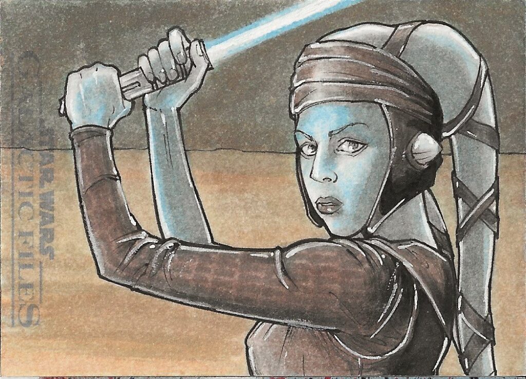 Star Wars Galactic Files Mikey Babinski Aayla Secura Sketch