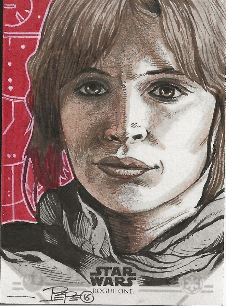 Star Wars Rogue One Darrin Pepe Jyn Erso Sketch Card