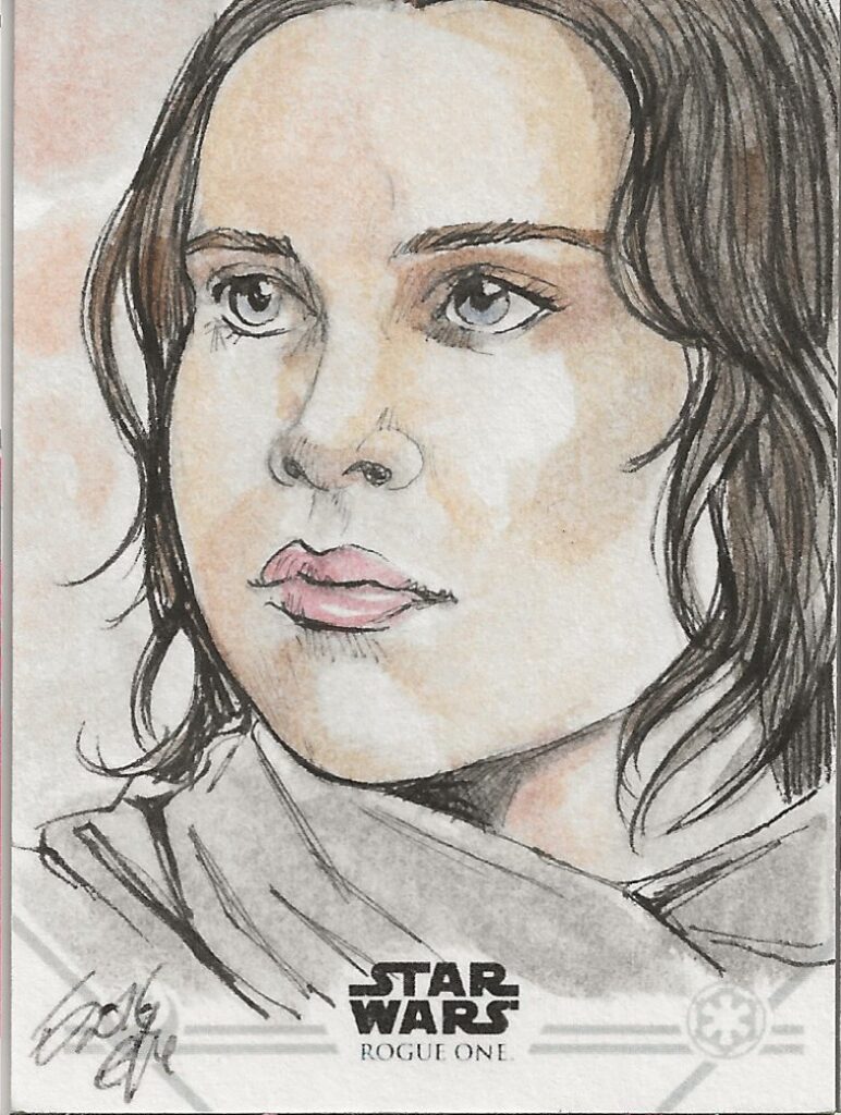 Star Wars Rogue One Elfie Lebouleux Jyn Erso Sketch Card