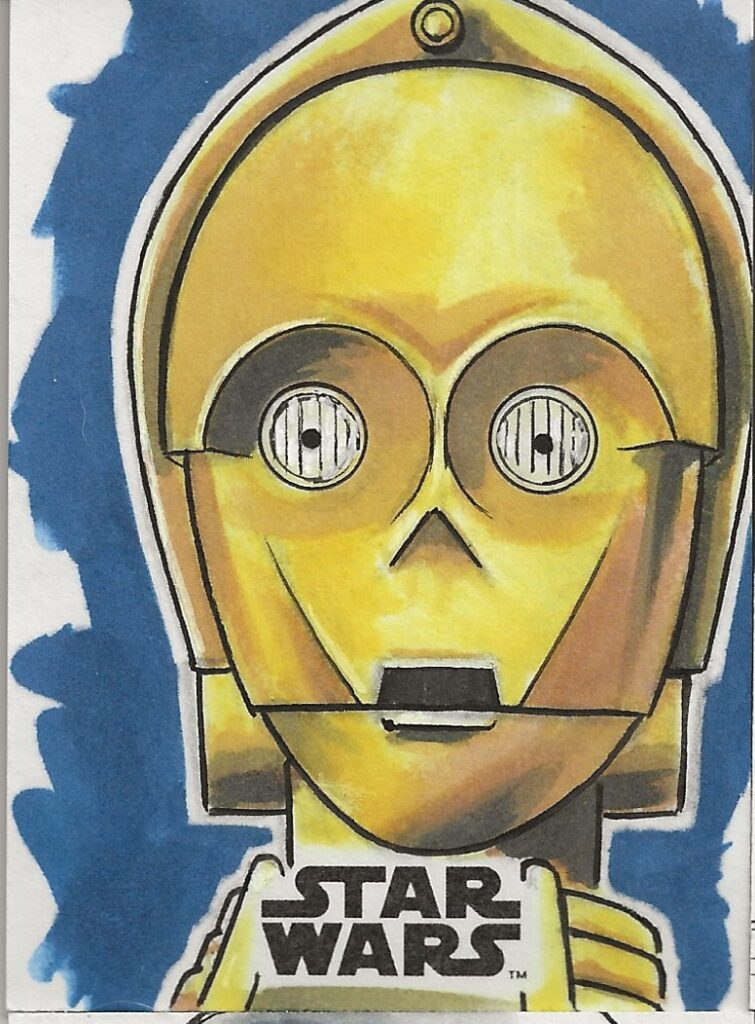 Topps Star Wars Saga Ryan Finley C3PO Sketch Card