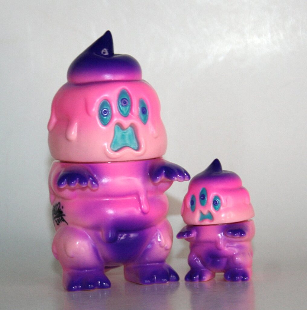 Art Junkie Signed Purple on Pink Shitton and Mini