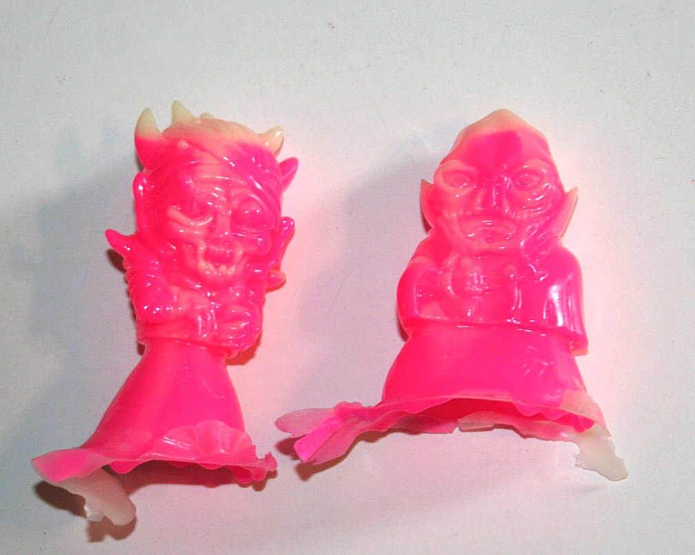 DeathCat Toys Pink x Glow Uncut Oni Mira and Red Pharaoh