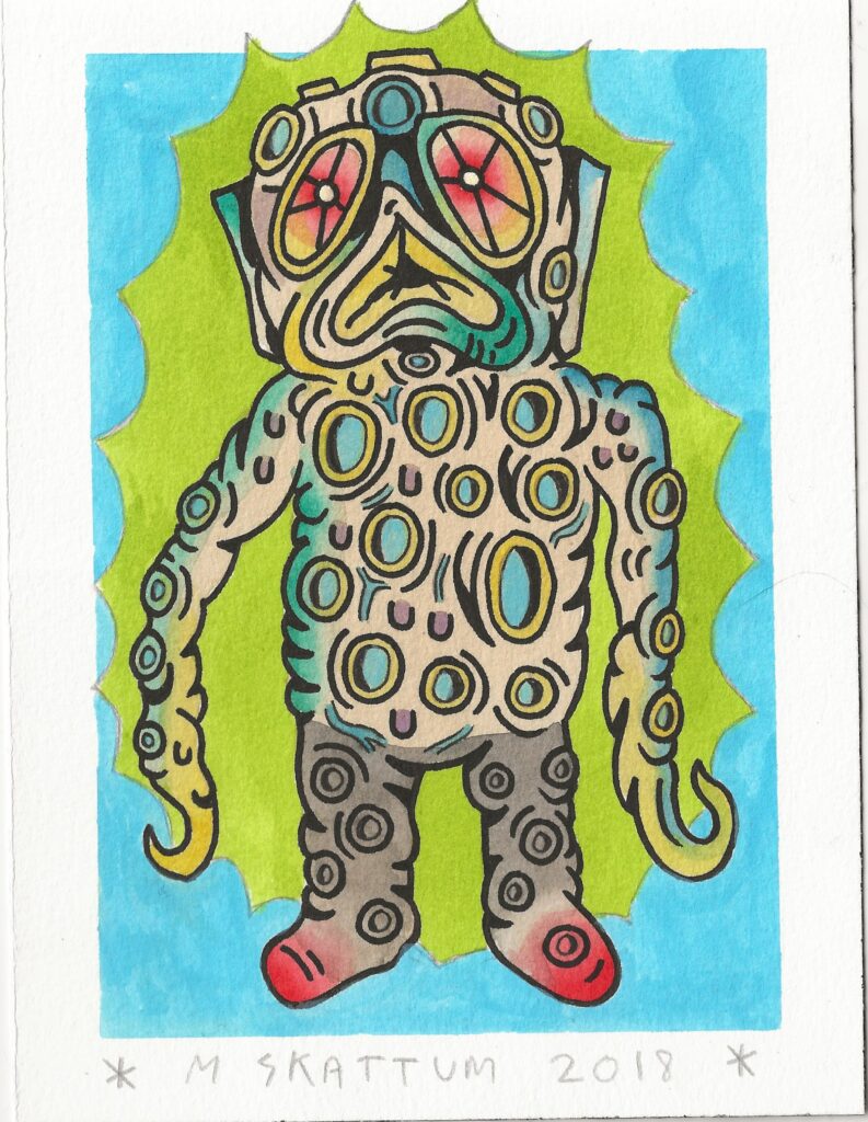 Michael Skattum Original Longneck Majin Painting
