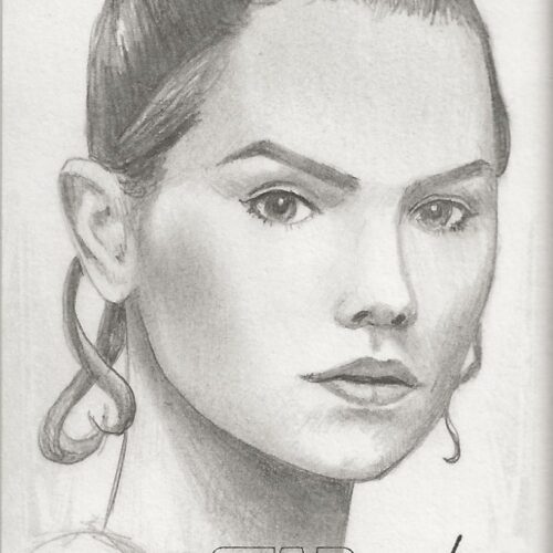 Star Wars Force Awakens Gus Mauk Rey Sketch Card