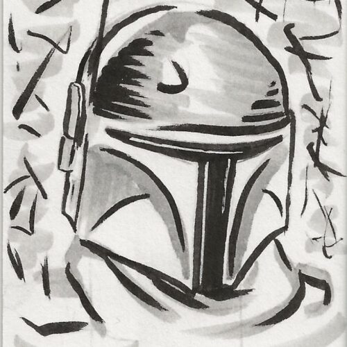 Star Wars Mandalorian Quinton Baker Boba Fett Sketch Card