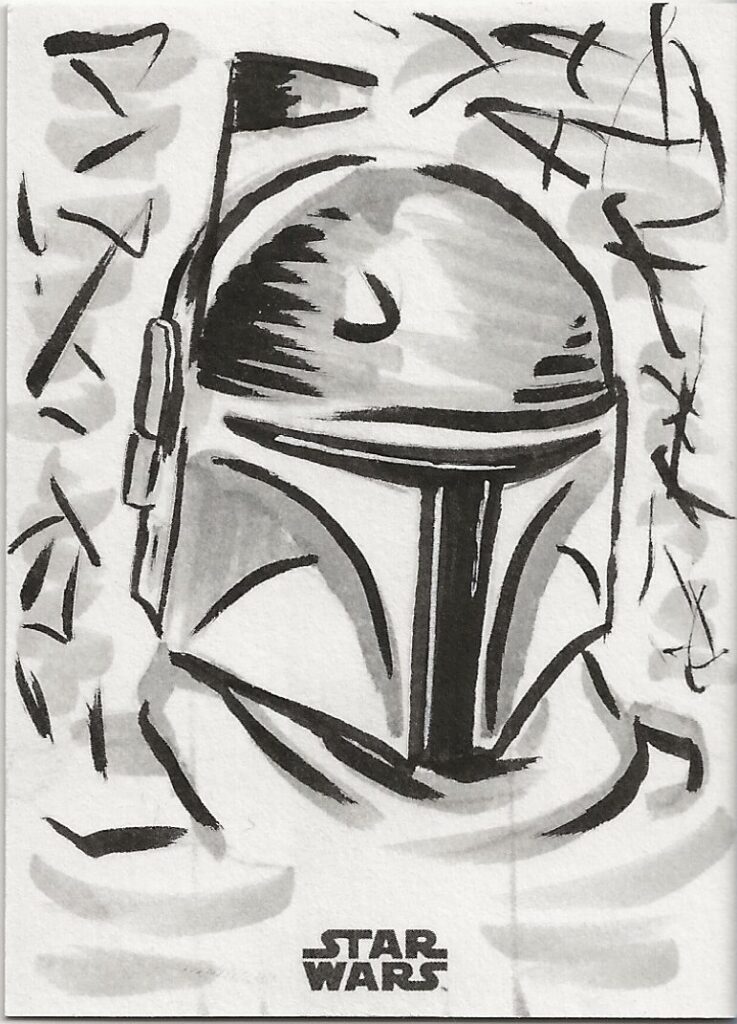 Star Wars Mandalorian Quinton Baker Boba Fett Sketch Card