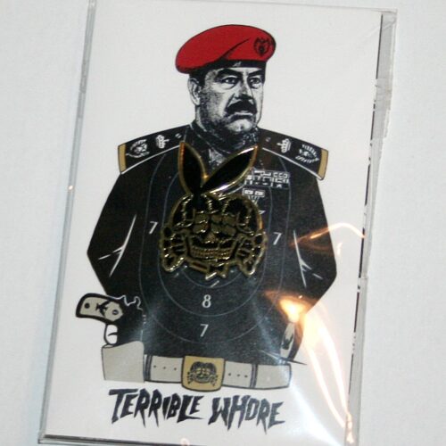Terrible Whore Black Death Bunny Pin